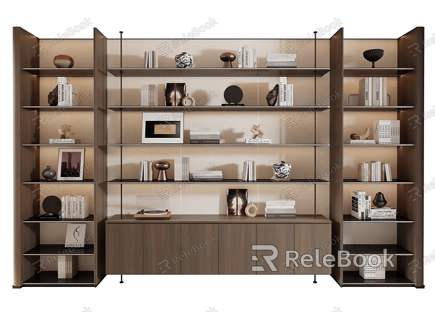 Light Luxury Open Bookcase Jewelry Decoration Display Cabinet model