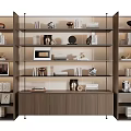 Modern Wooden Bookcase Design With Books Decorative Items And Photo Frames