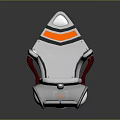 Sleek Modern Futuristic White Chair Featuring Orange Accents And Blue Glowing Elements