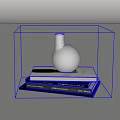 Stylish Decorative Ornament Set With White Vase On Stacked Books
