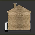 Traditional Semi Detached House With Grey Tiled Roof Two Chimneys White Windows And Dark Door