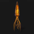 Golden Squid Shaped Decorative Artwork With Long Tentacles And Blue Eye