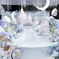 Luxury Banquet Hall Decor With Crystal Chandeliers And Floral Arrangements