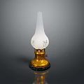Classic Lighting Combination With White Frosted Shade And Gold Ornate Decorative Base Design
