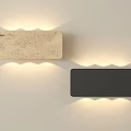 Beige Stone And Black Modern Wall Lights With Soft Illumination For Home Interior
