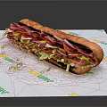 Subway Fresh Sub Sandwich With Ham Cheese Lettuce Tomato And Crusty Bread