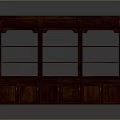 Classic Brown Wooden Bookcase Featuring Open Shelves And Lower Storage Cabinets