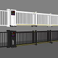 Public Facility Security Gate Barrier With White And Black Design For Entry Exit Control 3d model