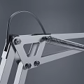 Modern Silver Desk Lamp With Adjustable Long Arm Round Lampshade And Stable Base