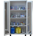 Decorative Medicine Cabinet Storage Set With Multi Layer Shelves And Plastic Bottles Containers