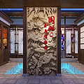 Cultural Center Showcasing Water Curtain Projection With Traditional Architecture And Colorful Lighting Effects
