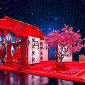 Chinese Style National Tide Cherry Blossom Net Red Cool Beauty Chen Punch Point DP Point Photo Area Road Show Photo Wall Fast Exhibition Device Consumer Land Stack Activity Flash Shop Industrial Trend 3d model