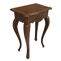 Classic Carved Wooden Accent Table With Ornate Leg Design And Intricate Details