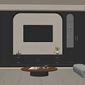 Modern Dark TV Stand Design With Integrated Cabinetry Open Shelves And Storage Drawers