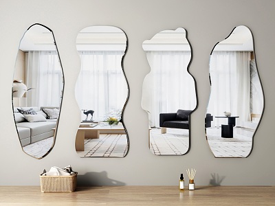 Modern mirror Dressing mirror Full-length mirror Makeup mirror Dressing mirror Hanging mirror Bathroom mirror model