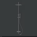 Modern Shower Faucet System with Handheld Sprayer and Overhead Head Design