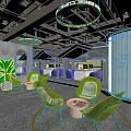 Modern Internet Cafe 3d model