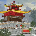 Luan Feng Pavilion Qifeng Pavilion Ancient Loft 3d model
