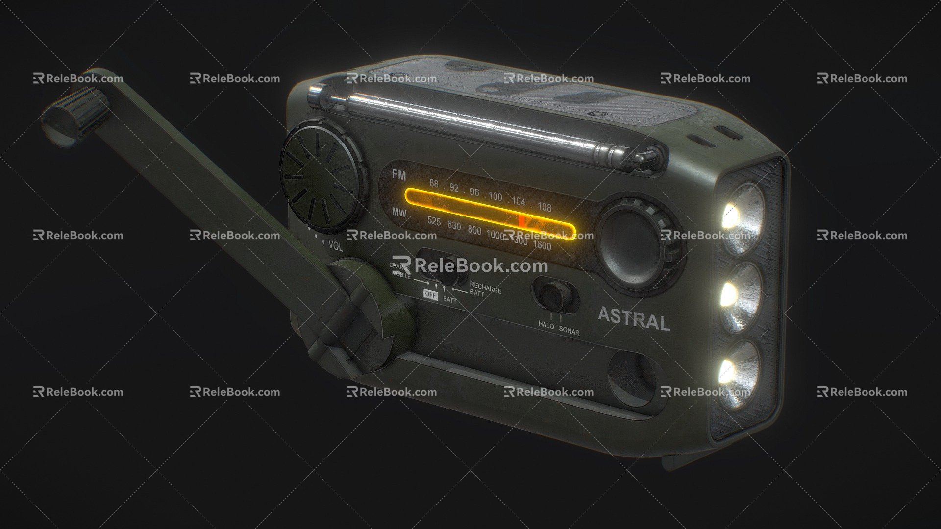 Modern radio gadget flashlight radar model