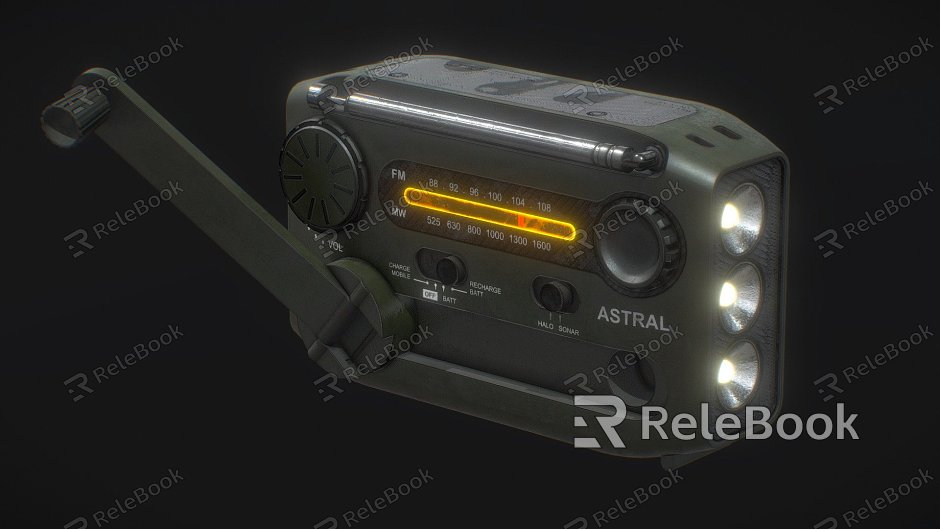 Modern radio gadget flashlight radar model