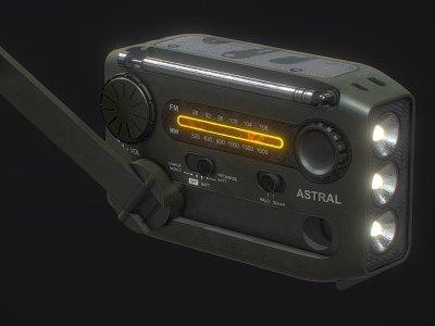 Modern radio gadget flashlight radar model