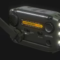 ASTRAL Green Portable Headphone Speaker With Knobs Indicator Lights And Flashlight Radio 3d model