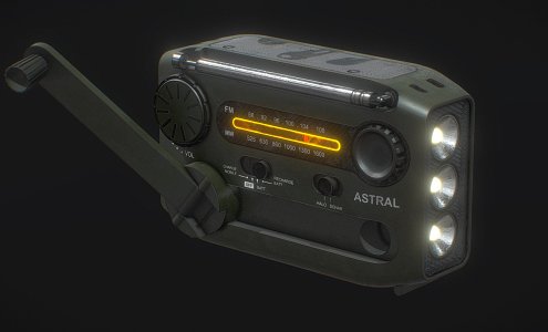 Modern radio gadget flashlight radar 3d model