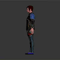 Stylish 3D Character With Red Hair Black Jacket Blue Jeans And Red Tool Belt
