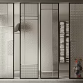 Glass partition combination 3d model