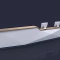 Modern Reception Desk Designs With Curved Straight Shapes And White Sleek Finish