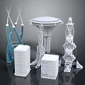 City Building Complex Showcasing Diverse Modern Futuristic Architectural Models And Geometric Structures