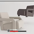 Modern Single Sofa in Light and Dark Colors with Simple Armrest Design