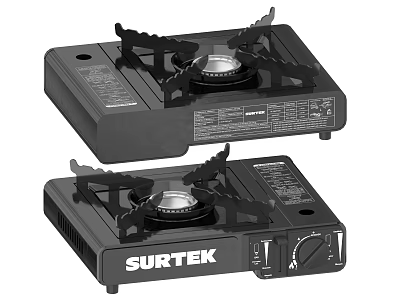 SURTEK Two Black Portable Gas Stoves As Modern Kitchen Appliances 3d model