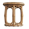 Natural Handwoven Rattan Stools With Various Sizes Classic Design For Home Interior