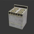 Vintage Gas Stove Kitchen Appliance With Four Burners And White Design For Home Cooking