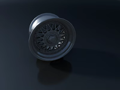 Modern Car Wheel With Metallic Finish And Intricate Spoke Design 3d model
