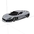 Sleek Silver And Black Sports Car In Modern Interior With Shiny Floor And Grid Ceiling