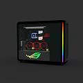 Gaming PC Case with Transparent Panel RGB Lighting and Red Cooling Fans