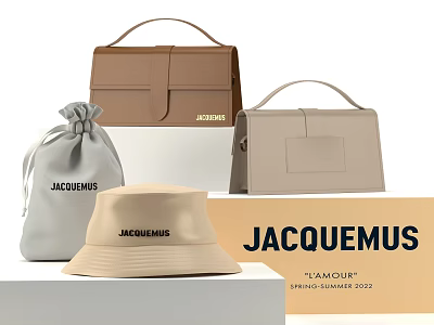 Jacquemus Tamour Spring Summer 2023 Collection With Stylish Handbags And Drawstring Bags 3d model