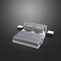 Modern Double Bed Interior Featuring Nightstands Soft Bedding And Decorative Pillows