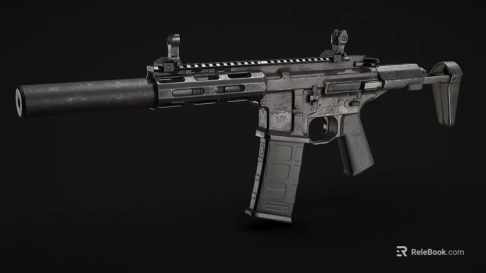 Tactical Modern Rifle with Picatinny Rail Scope Mount and Ergonomic Grip for Military or Sporting Use 3d model 