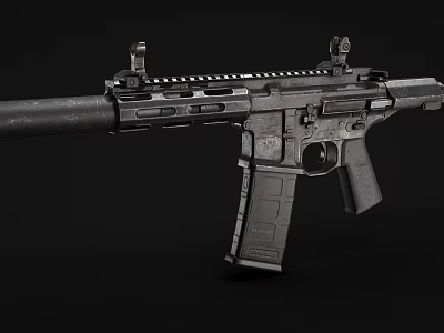 Tactical Modern Rifle with Picatinny Rail Scope Mount and Ergonomic Grip for Military or Sporting Use 3d model