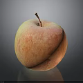 Fresh Red And Yellow Apple With Smooth Surface On Black Background 3d model