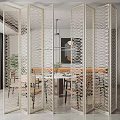 Light Luxury Screen Guest Restaurant Folding Partition Screen 3d model