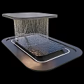 Modern Multi tiered Water Fountain With Cascading Water And Illuminated Black Base
