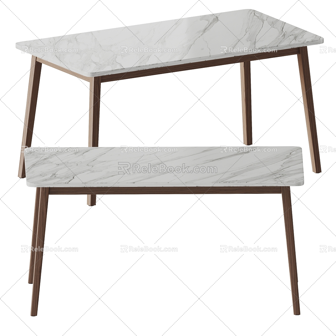 Modern ALOHA Dining Table Marble Dining Table 3d model