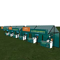 Outdoor Exhibition Booths Displaying Cultural And Creative Products On Green Grass