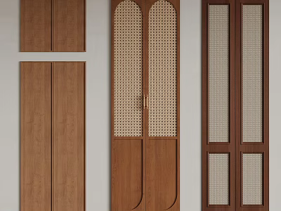 Different Styles Of Wooden Wardrobe Doors 3d model