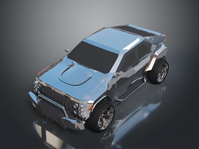 3D Rendered Modern Pickup Truck With Sleek Design Large Wheels And Metallic Finish 3d model