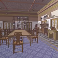 Ancient Architecture Interior With Traditional Wooden Furniture Carved Windows And Decorative Paintings